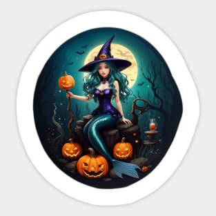 Full Moon Mermaid Witch Sticker